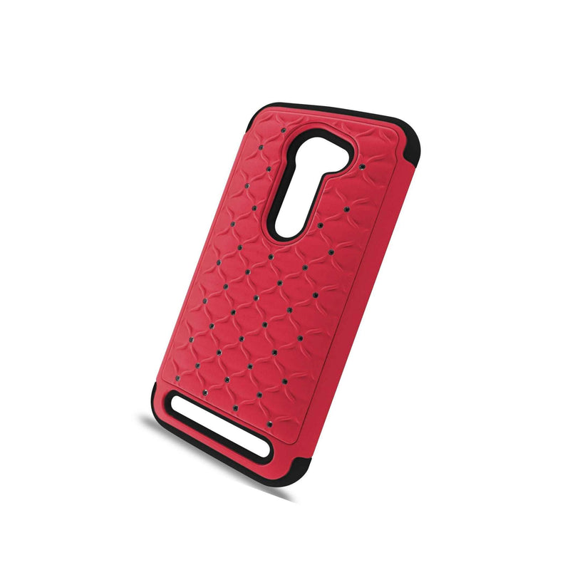 For Asus Zenfone 2E 5 0 Case Hot Pink Black Hybrid Diamond Bling Skin Cover