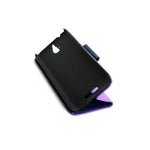 Coveron For Htc Desire 510 Wallet Case Purple Navy Credit Card Folio Cover