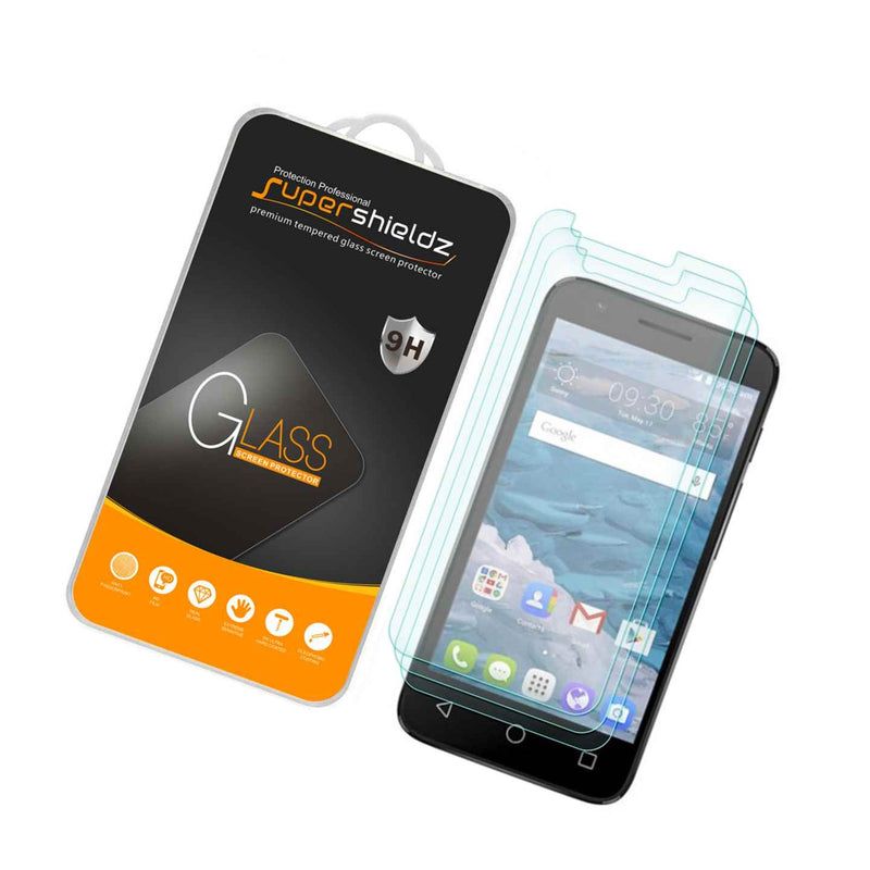3X Supershieldz Tempered Glass Screen Protector Saver For Alcatel Ideal At T