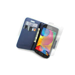 Coveron For Samsung Galaxy Avant Wallet Case Teal Navy Card Folio Cover