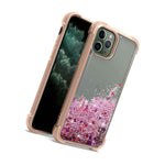 For Apple Iphone 11 Pro Case Liquid Glitter Rose Gold Frame Slim Tpu Phone Cover