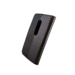 For Motorola Moto G 3Rd Gen 2015 Wallet Black Carbon Fiber Design Folio Pouch