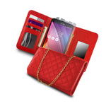 For Asus Zenfone 2 Laser 5 5 Wallet Red Black Purse Quilted Bag Mirror Pouch