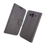 Black Phone Cover For Samsung Galaxy On7 Card Case Holder Folio Pouch