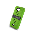 For Kyocera Hydro Wave Case Neon Green Black Hybrid Tough Skin Phone Cover