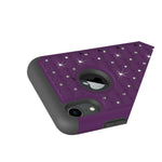 Purple Black Bling Hard Hybrid Phone Case Rhinestone Cover For Apple Iphone Xr