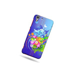 For Htc Desire Eye Case Blue Floral Burst Design Hard Phone Slim Cover