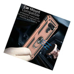 For Lg K50 Case Ring Holder Magnetic Metal Plate Rose Gold Hard Phone Cover