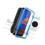 Blue Hybrid Hard Cover For Motorola Moto E6 Plus Heavy Duty Phone Case