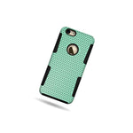 For Apple Iphone 6 Heavy Duty Hybrid Mesh Case Protective Cover Teal Black