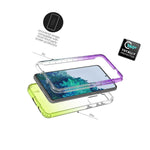 Purple Yellow Case For Samsung Galaxy S21 5G Full Body Hard Slim Phone Cover