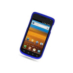 Hard Rubberized Matte Blue Phone Cover Case For Samsung Exhibit 2 4G T679