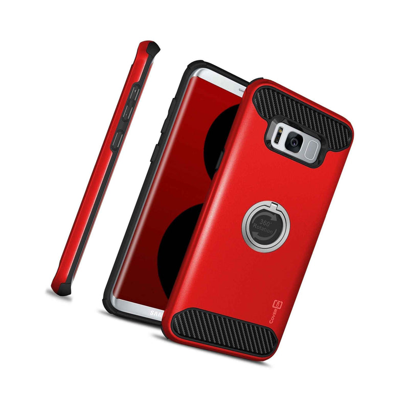 Tough Protective Ring Phone Cover Case For Samsung Galaxy S8 Plus Red