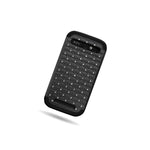 For Zte Warp Sync Case Black Hybrid Diamond Bling Skin Phone Cover