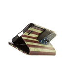 For Alcatel One Touch Conquest Wallet Case Usa Flag Design Folio Phone Pouch