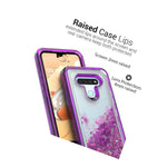 For Lg K51 Reflect Case Liquid Glitter Clear Purple Frame Hard Phone Cover