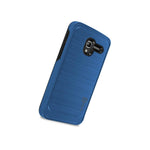 Hybrid Slim Hard Faux Metal Case For Alcatel Tru Stellar Pop 3 5 Blue