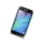 Light Blue White Bling Phone Case For Samsung Galaxy J1 Verizon J100H J100Vz