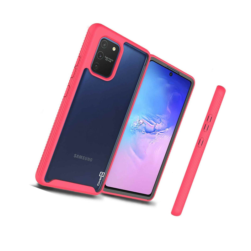 Matte Pink Trim Cover Full Body Hard Phone Case For Samsung Galaxy S10 Lite A91