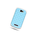 For Alcatel One Touch Fierce 2 Pop Icon Case Diamond Cover Sky Blue White