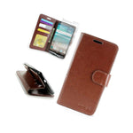 Coveron For Lg G3 2014 Credit Card Wallet Case Screen Protector Brown