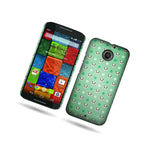 Coveron For Motorola Moto X 2Nd Gen 2014 Case Teal Panda Dots Slim Cover