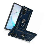 For Samsung Galaxy Note 20 Ultra Case Metal Ring Kickstand Navy Blue Phone Cover