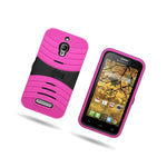 Kickstand Armor Layer Hot Pink Black Case Alcatel One Touch Fierce 7024W