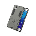 For Sony Xperia X1 Hard Case Gray Black Slim Kickstand Protective Phone Cover