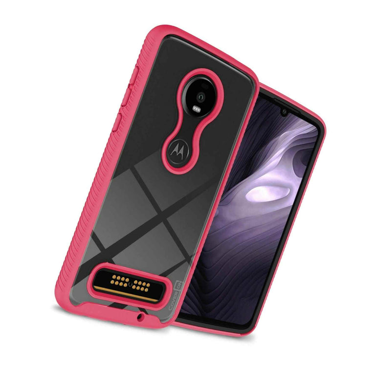 Matte Pink Military Slim Fit Cover Phone Case For Motorola Moto Z4 2019 Xt1980
