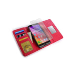 For Asus Zenfone 2 5 5 Wallet Case Red Purse Quilted Bag Mirror Phone Pouch