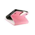 Coveron For Zte Quartz Wallet Case Light Pink White Credit Card Folio Cover