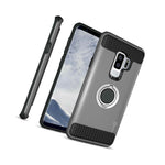 Gray Black For Samsung Galaxy S9 Plus Case Protective Hard Cover W Grip Ring