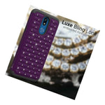Purple Rhinestone Phone Case For Lg Xpression Plus 2 Harmony 3 Solo Lte K40