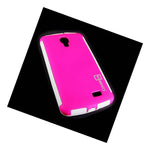 Coveron Case For Lg Access F70 White Hot Pink Slim Tpu Cover With Screen