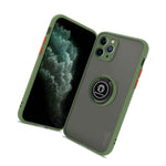Army Green Phone Case For Apple Iphone 11 Pro Hard Cover W Grip Ring Stand