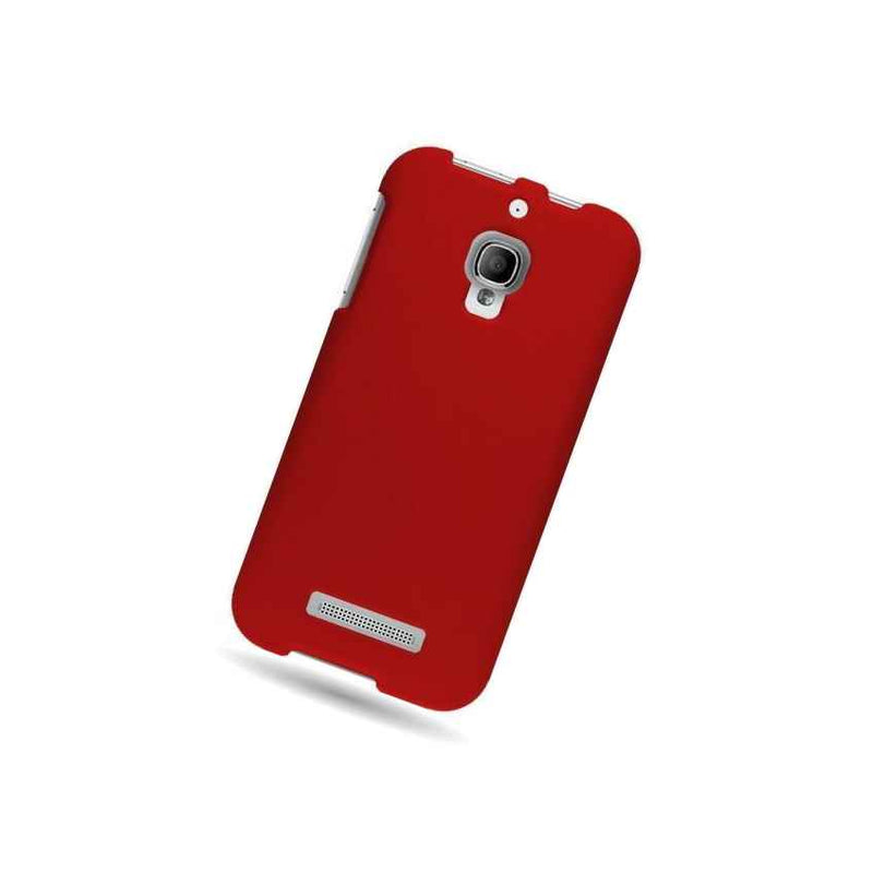 Hard Rubberized Matte Red Phone Cover Case For Alcatel One Touch Fierce 7024W