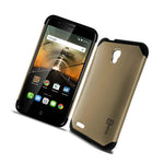 For Alcatel One Touch Conquest Case Gold Black Slim Rugged Armor Phone Cover