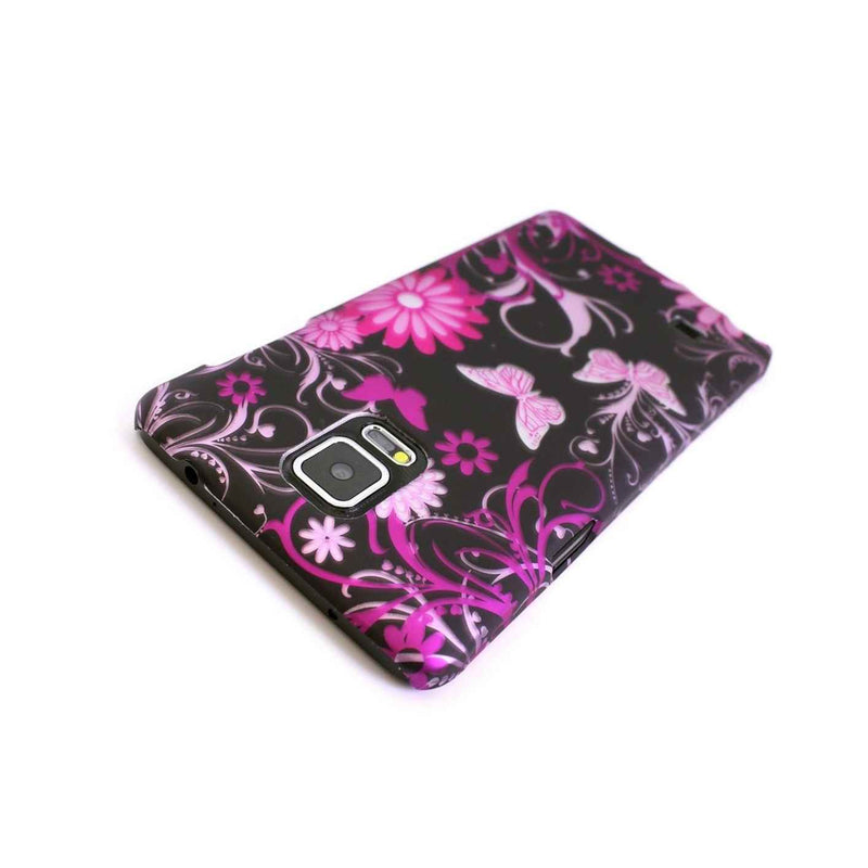 For Samsung Galaxy Note 4 Case Pink Butterfly Hard Slim Protective Phone Cover