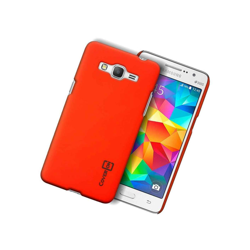 For Samsung Galaxy Grand Prime Case Neon Orange Slim Plastic Hard Back Cover