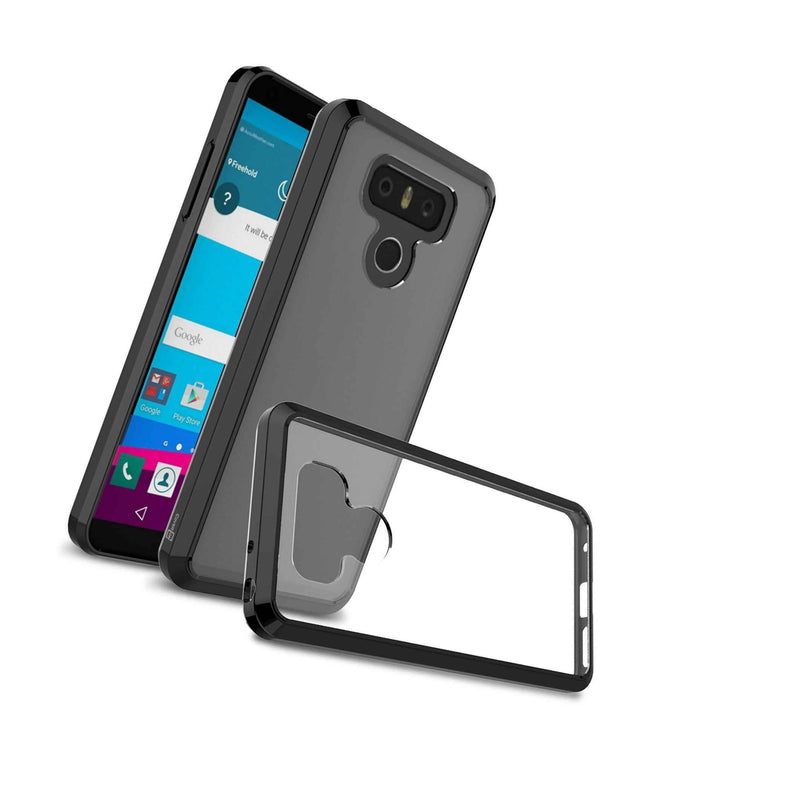 Hybrid Slim Fit Hard Back Cover Phone Case For Lg G6 G6 Plus Black Clear