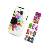 Hard Cover Protector Case For Alcatel One Touch Evolve 5020T Blue Floral Burst