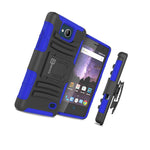 For Zte Tempo Belt Clip Case Blue Black Holster Hybrid Phone Cover