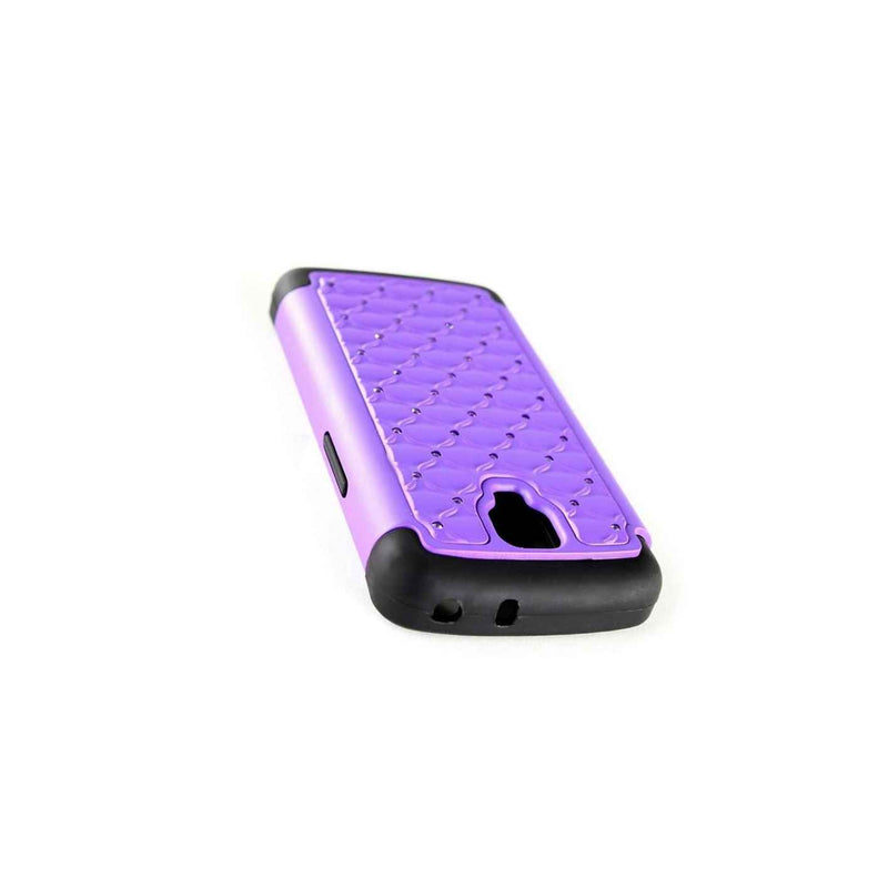 Coveron For Lg Volt F90 Case Hybrid Diamond Bling Hard Purple Phone Cover