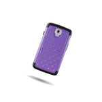 Coveron For Lg Volt F90 Case Hybrid Diamond Bling Hard Purple Phone Cover