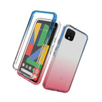 Pink Blue Hard Case For Google Pixel 4 Colorful Full Body Slim Phone Cover