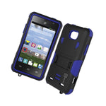 For Zte Zephyr Paragon Case Blue Black Rugged Tough Hybrid Phone Cover