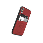 Red Fabric Credit Card Holder Phone Cover Case For Apple Iphone Xs X