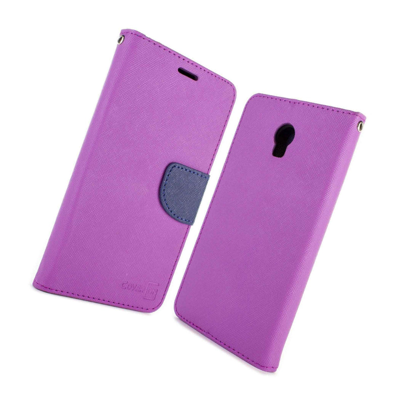 Credit Card Cover For Lenovo Vibe P1 Phone Case Wallet Purple Navy