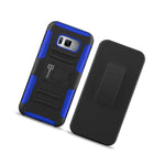 For Samsung Galaxy S8 Plus Belt Clip Case Blue Holster Hybrid Phone Cover